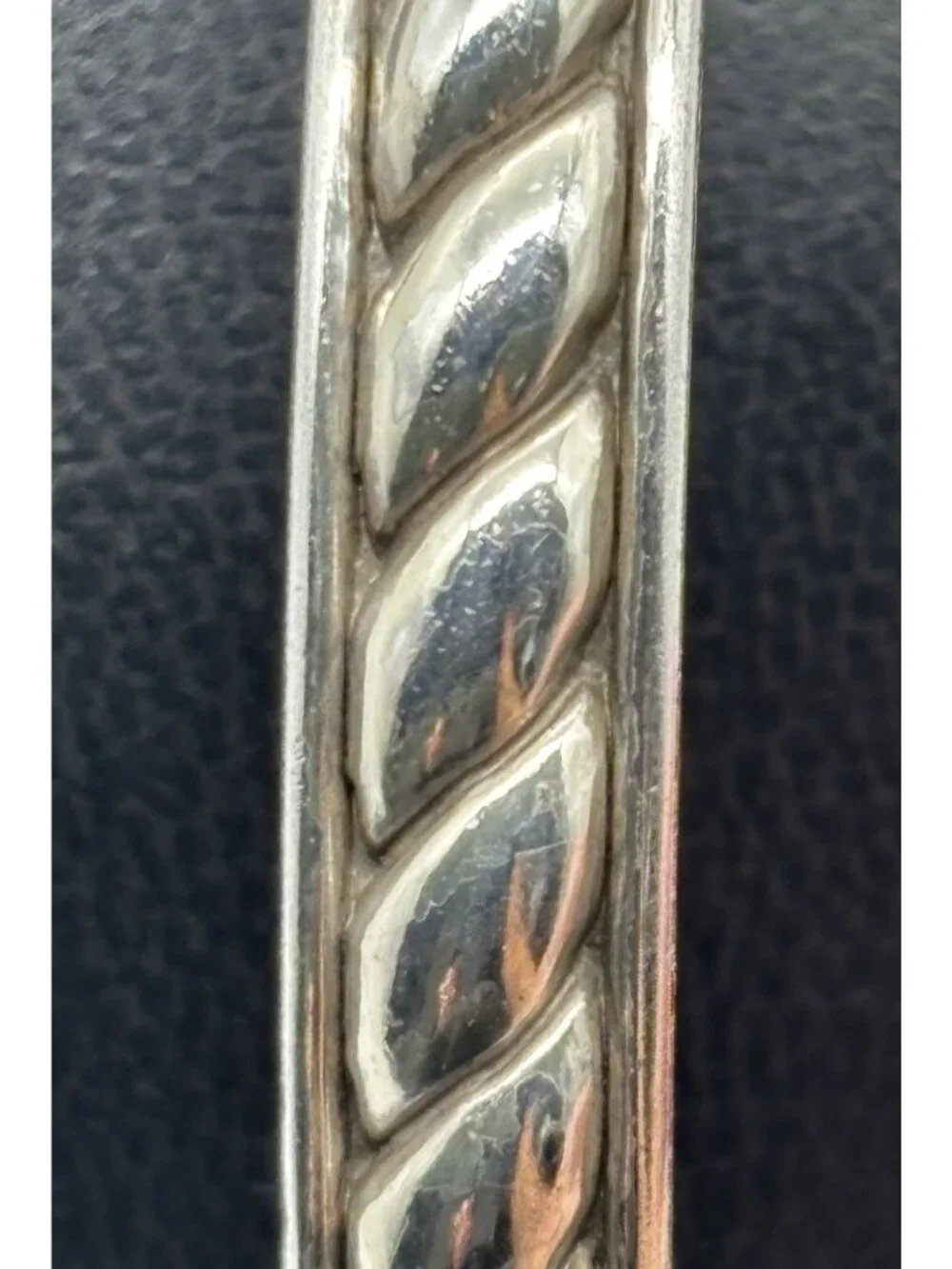 Brighton Southwest Dream Plaza Bangle Bracelet in Silver Plate Twisted Flat Rope